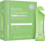 Revive Collagen 2500mg Plant-Based Vegan Collagen Peptides – Skin Hydrating Liquid Supplement with Vitamins B, C, D, E, Raspberry Flavor – Vegan Collagen for Women, 21 Fl Oz, 28 Sachets