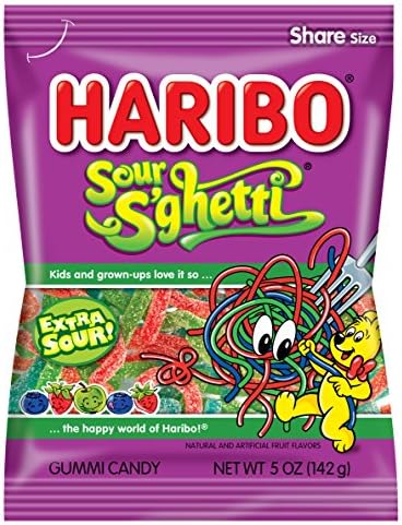HARIBO Gummi Candy, Z!NG Sour S’ghetti, 5 oz. Bag