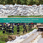 Windyun 300 Pcs White Empty Sandbags with Ties 18 x 30 Inch White Woven Polypropylene Sand Bags Bulk, Heavy Duty Sand Bags Flood Water Barrier for Hurricane Flooding, Construction