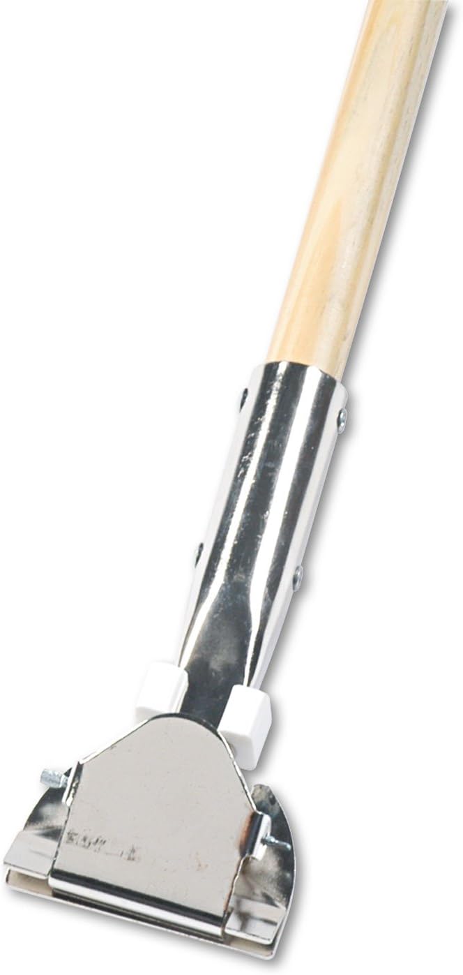 Boardwalk 1490 Clip-On Dust Mop Handle, Lacquered Wood, Swivel Head, 1-Inch Dia. x 60in Long