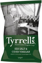 Tyrrells Hand Cooked English Crisps - Sea Salt & Cider Vinegar (150g) - Pack of 2