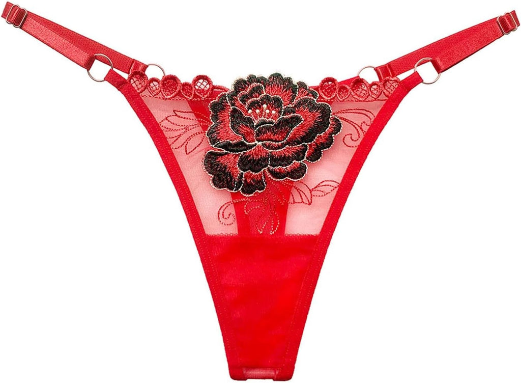 Women's Comfortable Rose Playful Hollowed Out Sexy Underwear Underwear Women plus Size Sexy Lace boxers Hipster