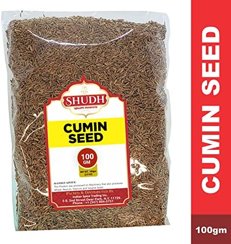 SHUDH CUMIN SEED 3.5 Oz Bag (100gm) | Jeera Whole Indian Spice ~ All Natural | Vegan | Gluten Friendly | NON-GMO | Indian Origin