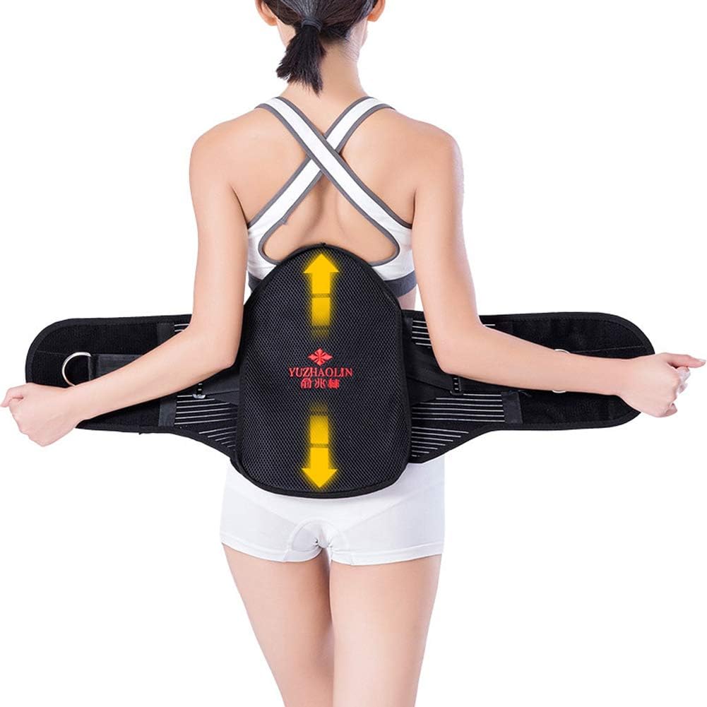 Back Support-Lower Back-Removable Backboard Soft Strip Support Lumbar Brace Relief Pain (Size : M)