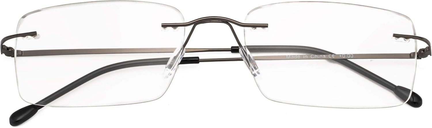 CessBlu Rimless Reading Glasses Lightweight Readers for Men