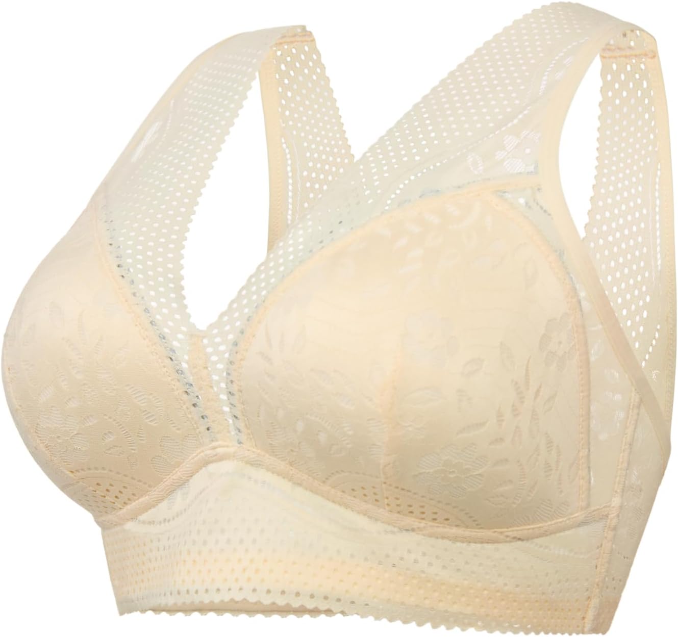 Womens Wireless Bra Breathable Daisy Lace Bralettes Comfort Full Coverage Everyday Bras