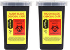 2 Pack Sharps Container Blade Disposal Containers Tattoo Syringe Needle Trash Can Case Barber Razor Storage Dispenser Biohazard Infectious Waste Case for Home Professional Use (2PCS)