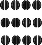 12 Pairs Soft Silicone Adhesive Eyeglass Nose Pads Non Slip with 3.5 Mm/ 0.4 Inch Thickness Air Bag for All Type Full Plastic Frames, Sunglasses, Reading Glasses (Black)