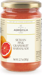 Agrisicilia Sicilian Pink Grapefruit Marmalade – Authentic Italian Fruit Jam with Peel, Made in Sicily, 12.7 oz Glass Jar