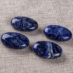Blue Sodalite Palm Stone Crystal Natural Chakra Therapy Polished Healing Crystal Oval Pocket Gemstone for Anxiety Stress Relief