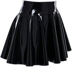 Handmade Black Latex Mini Skirt Sexy Summer Mini Dancewear Women Latex Rubber