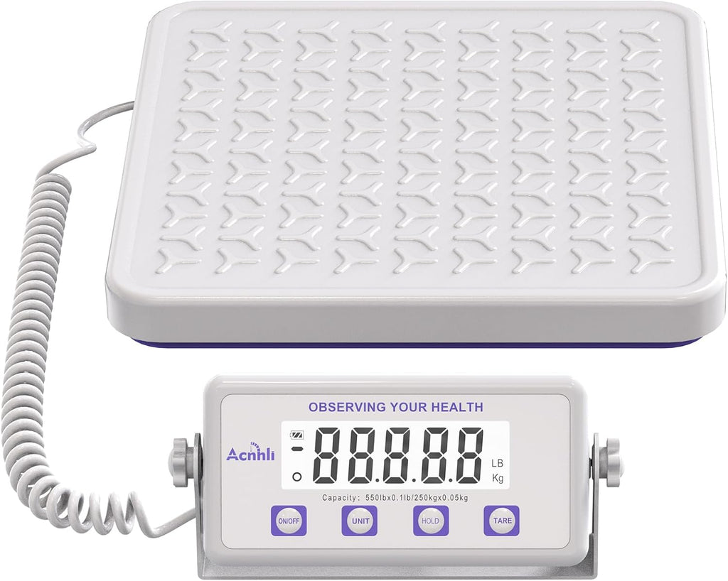 Medical Scale, 440LBS Heavy Duty Scale for Body Weigh, Wrestling, Hospitale, Multifunction Button, LCD Display, with Manual and Adapter