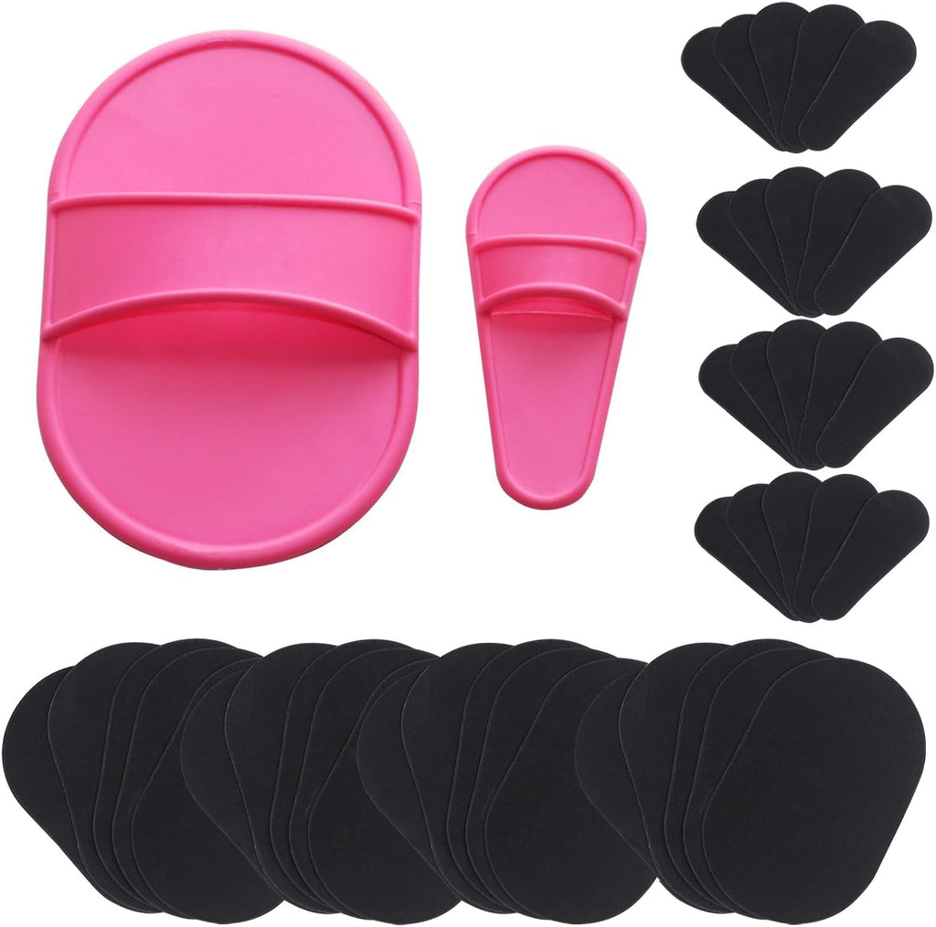 Exfoliating Hair Removal Pads x40 – x2 Buffer Pad Holders – x40 Buffer Pads - Smooth Skin on Legs Arm Face Top Lip - Unwanted Hair Removal Depilation Pad