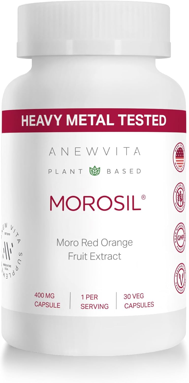 Morosil - Moro Red Orange Extract from Italy | Clinically Tested | Plant Based | Blood Orange | Non-GMO, Gluten Free, 30 Vegetable Capsules | Made in USA