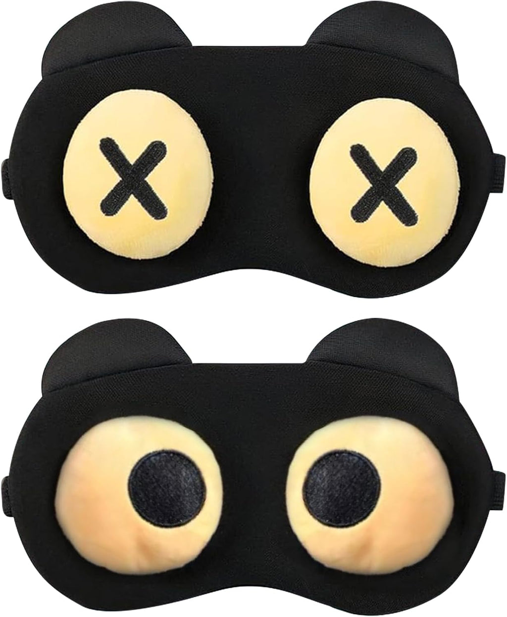2PCS Cat Eye Sleep Mask for Sleeping, Soft Light Weight Eye Cover with Adjustable Strap,Funny Sleep Mask for Kids Women Men Travel Nap Blindfold Game