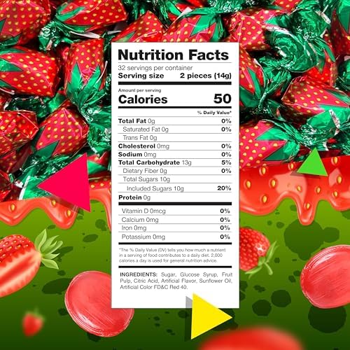 Arcor Strawberry Filled Bon Bons | 1 Pound Bag - Approx. 60 Count | Retro Candy | Strawberry Bon Bons |Hard Candy Individually Wrapped |