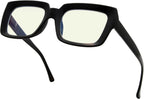 Eyekepper Computer Glasses - Blue Light Filter Readers Women - UV420 Protection Oversized Square Reading Glasses - Black +1.50