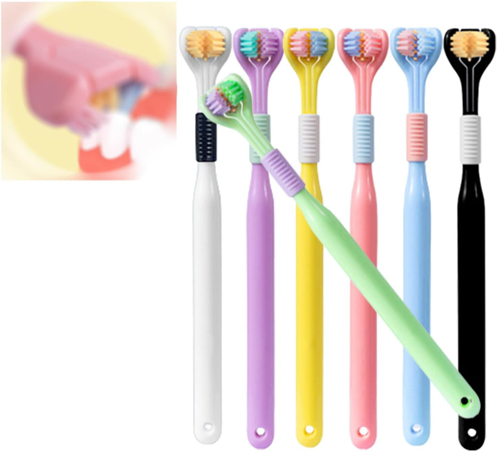 QQLADY Sensory Joy Toothbrush - 3-Sided Toothbrush,Soft Bristles V Shaped Toothbrush,Three Sided Soft Hair Tooth Toothbrush (aldult,M)