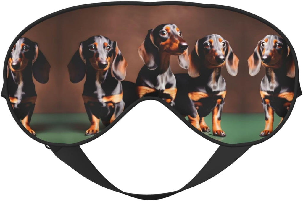 Dachshund Weiner Dog Print Block Out Light Sleeping Eye Mask,Night Blindfold, Breathable Soft Eye Shade Cover Gifts