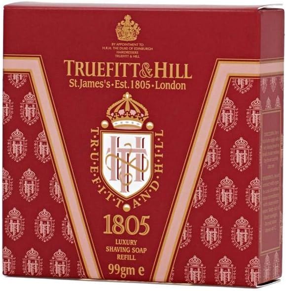 Truefitt & Hill Luxury Shaving Soap Refill for Acacia Wood Bowl - 1805 - Hydrating, Rich Lather for a Closer, Smoother Shave, Gentle on Sensitive Skin, Perfect for Refills - 3.3 oz