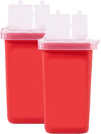 Dealmed Mini Sharps Container Travel Size, 1 Quart Flip Lid, Biohazard Needle & Syringe Disposal, Small Portable Medical Sharps Container for Home or Professional Use, Red, 1-Pack