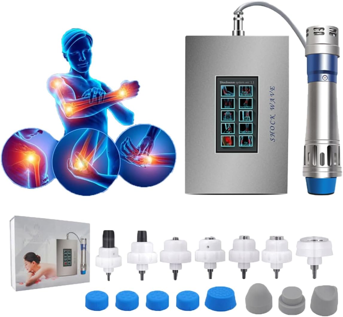 Shockwave Therapy Machine Body Muscle Relaxation Massager Tool Shock Wave Pain Relief with 7 Heads-SW18A