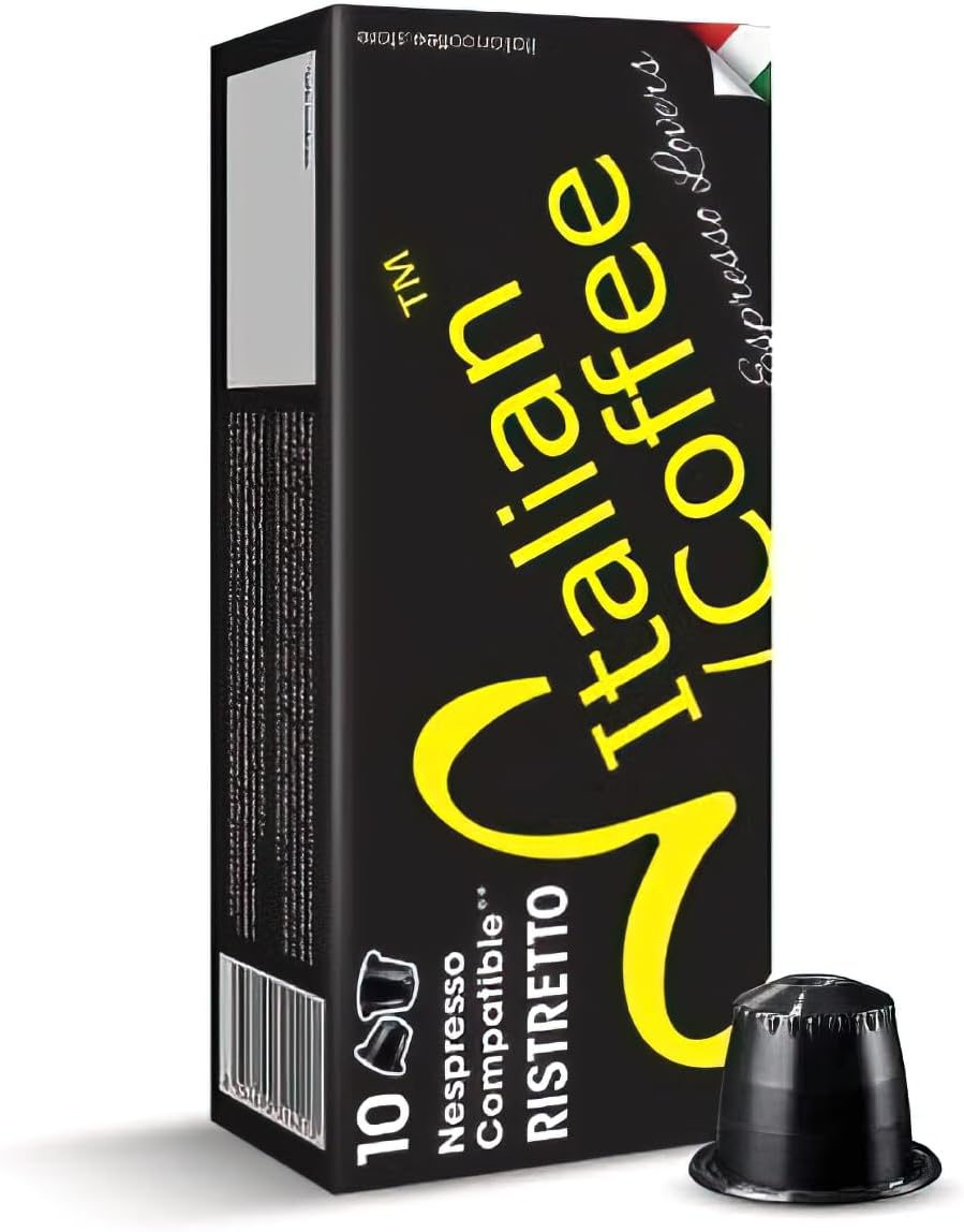 Italian Coffee for Espresso Lovers pods compatible with Nespresso Original machines, Italian Expresso capsules (100 Ristretto regular pods, 100 Count (Pack of 1))
