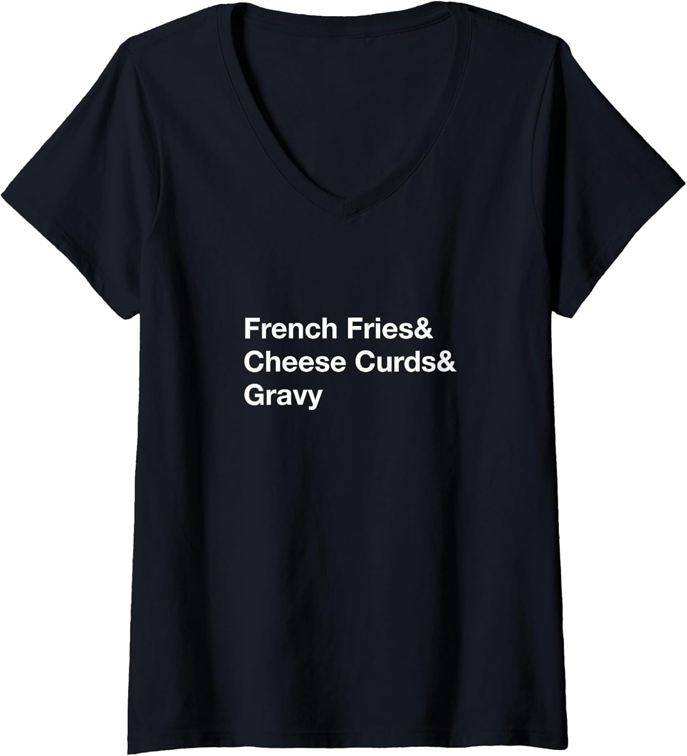 Women's Poutine French Fries & Cheese Curds & Gravy V-Neck T-Shirt