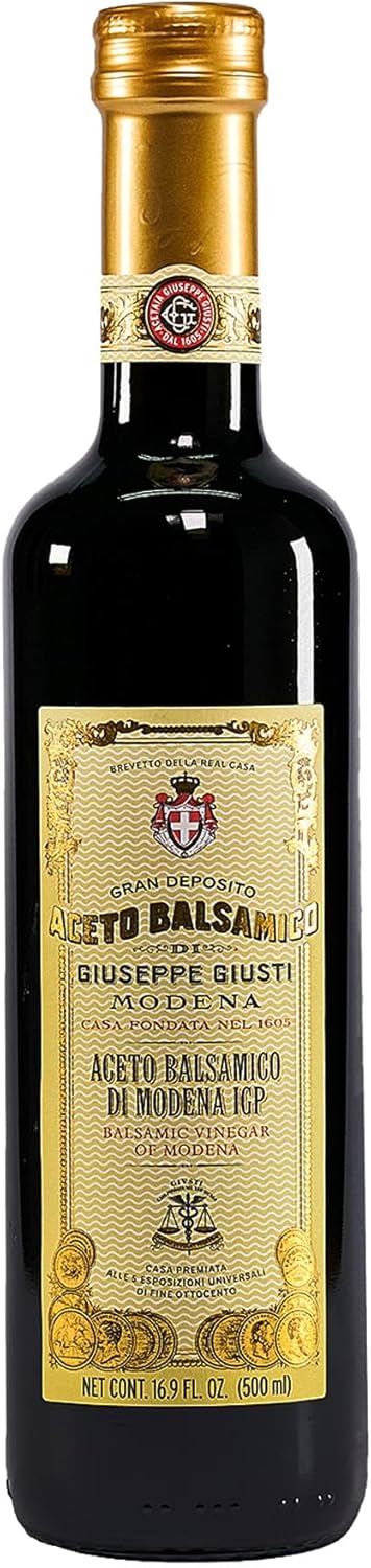 Giusti Balsamic Vinegar of Modena IGP, Authentic Italian Aceto Balsamico from Italy, Perfect for Marinades, Vinaigrettes & Sauces – 16.9 fl oz (500 ml) - Pack of 1