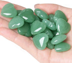QINJIEJIE 20PCS Green Aventurine Thick Heart Crystals Stones Natural Love Shaped Gemstones Pocket Quartz Crystal Bulk Polished Thumb Stones Set Worry Stone Reiki Energy Balancing Meditation Gift