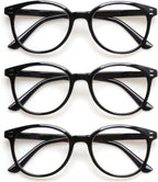 SIGVAN 3 Pack Reading Glasses Spring Hinge Stylish Readers Black/Tortoise for Men and Women