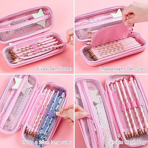 NOLLAM Pen Bag Pink Pencil case Pencil Bag Waterproof Pencil case Pencil case Large Capacity Pencil case Beautiful Pencil case Office Stationery Storage Box Pencil case