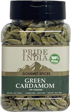 Pride of India Green Cardamom Whole 6 oz | Elaichi Pods for Sweet & Savoury Dishes | Bold & Intensely Aromatic Indian Spice for Curry, Biryani, Masala Tea, Baking, Drinks & Desserts