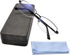 Computer Blue Light Blocking Glasses For Men And Women Computer Gaming Glasses Metal Half Frame Clear Lens