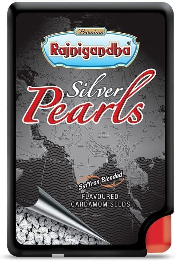 Rajnigandha Saffron Blended Silver Coated Pearls, Elaichi - 6.25g - (Pack of 3)