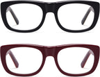 AMOMOMA Square Reading Glasses for Women Trendy Readers Blue Light Blocking Spring Hinge Stylish AM6213