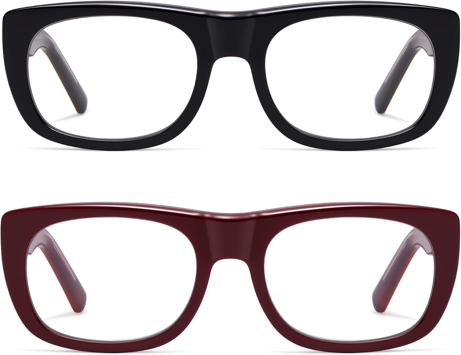 AMOMOMA Square Reading Glasses for Women Trendy Readers Blue Light Blocking Spring Hinge Stylish AM6213