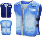 Cooling Vest for Men&Women, Ice Reflective Vest with 24 PCS Ice Packs, Cool Jacket for Hot Weather with Pockets, Unisex Adult Workout Apparel