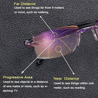 New Sapphire High Hardness Anti Blue Light Intelligent Dual Focus Reading Glasses, Progressive Far and near Dual-Use Glasses