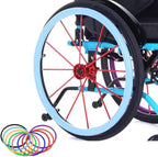 1Pair Wheelchair Push Rim Covers, 22/24Inch Silicone Wheelchair Push Rim Covers, Non-Slip Wear-Resistant Hand Push Protective Cover for Improve Grip and Traction (Sky Blue,24 in)