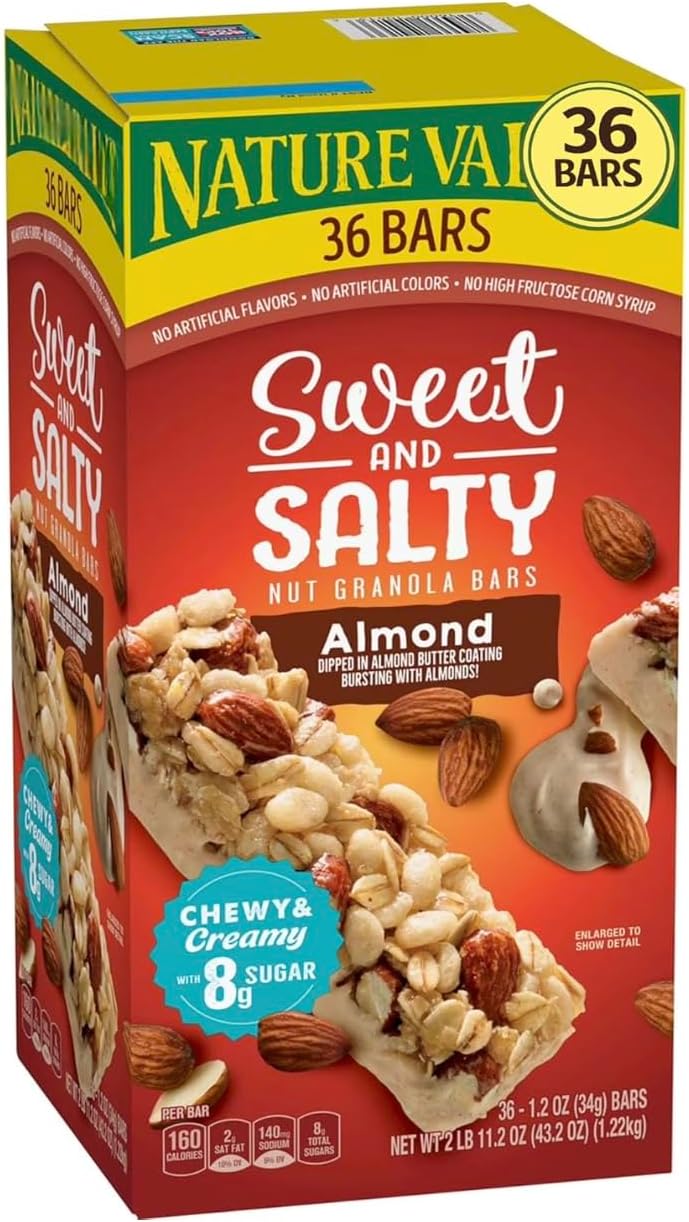 Natures-Valley Sweet and Salty Nut Almond Granola Bars, Bulk Pack (36 Count), 43.2 OZ