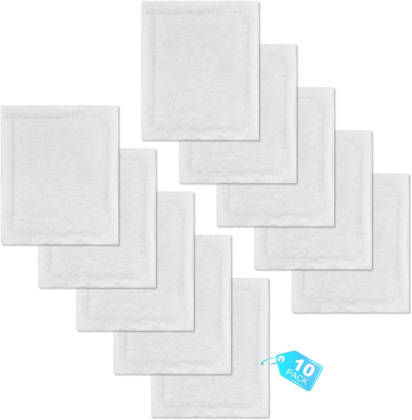 10 Pack Replacement Pads Compatible with Baseboard Buddy Cleaner Tool - Microfiber Reusable Cleaning Pads for Wet & Dry Use (Cleaner Tool NOT Included)