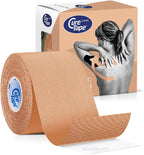 CureTape Classic | Kinesiology Tape for Muscle & Joint Pain | Elastic Therapeutic Tape | Waterproof Athletic Tape | Medical K Tape (Beige)