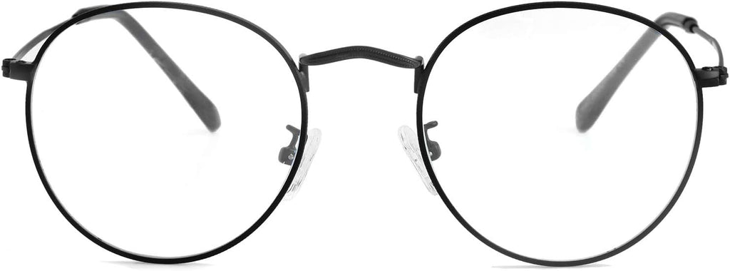 Kursan Classic Round Metal Clear Lens Glasses for Women Men Circle Frame Non-Prescription Eyeglasses
