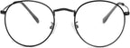 Kursan Classic Round Metal Clear Lens Glasses for Women Men Circle Frame Non-Prescription Eyeglasses