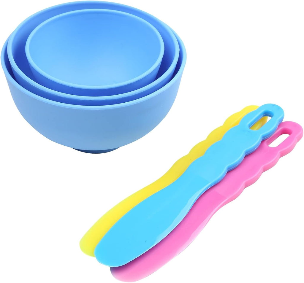 Dental Lab Mixing Bowl Rubber Flexible Plastic Spatula for Alginate Impression Plaster Materials(6Pcs)