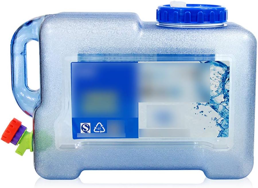 Outdoor Portable Water Storage Bucket with Faucet, Square PC Car with Thickened Bucket for Self-Driving Portable Bucket Water Container Plastic,12L