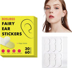 Fairy Ear Stickers, 60 Pieces Comfort Version, Transparent Waterproof Ear Support Patches, Skin-Friendly Adhesive