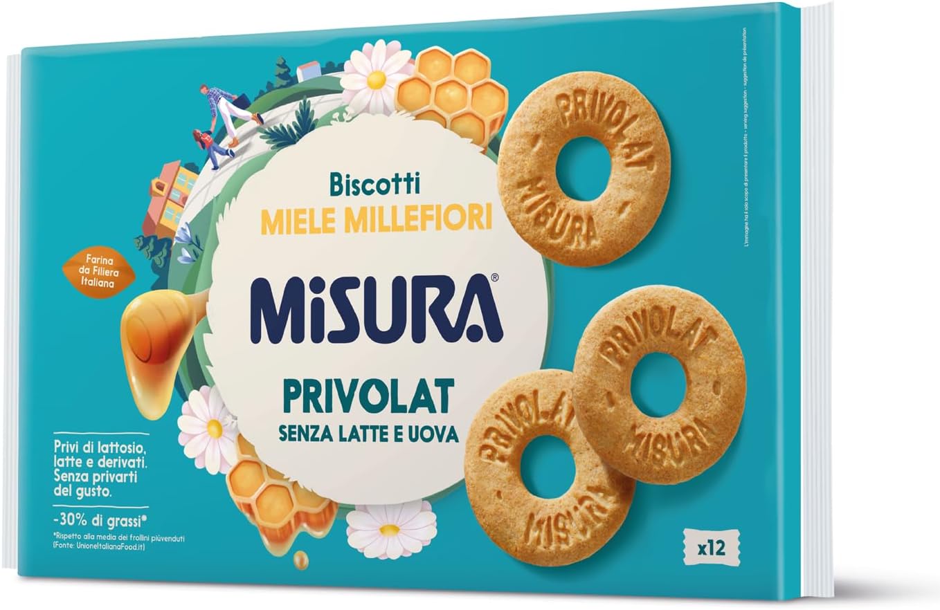 Biscotti al miele privolat senza latte e uova confezione da 400 grammi Misura
