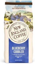 New England Coffee Blueberry Cobbler Medium Roast Ground Coffee, 11oz Bag (Pack of 6)